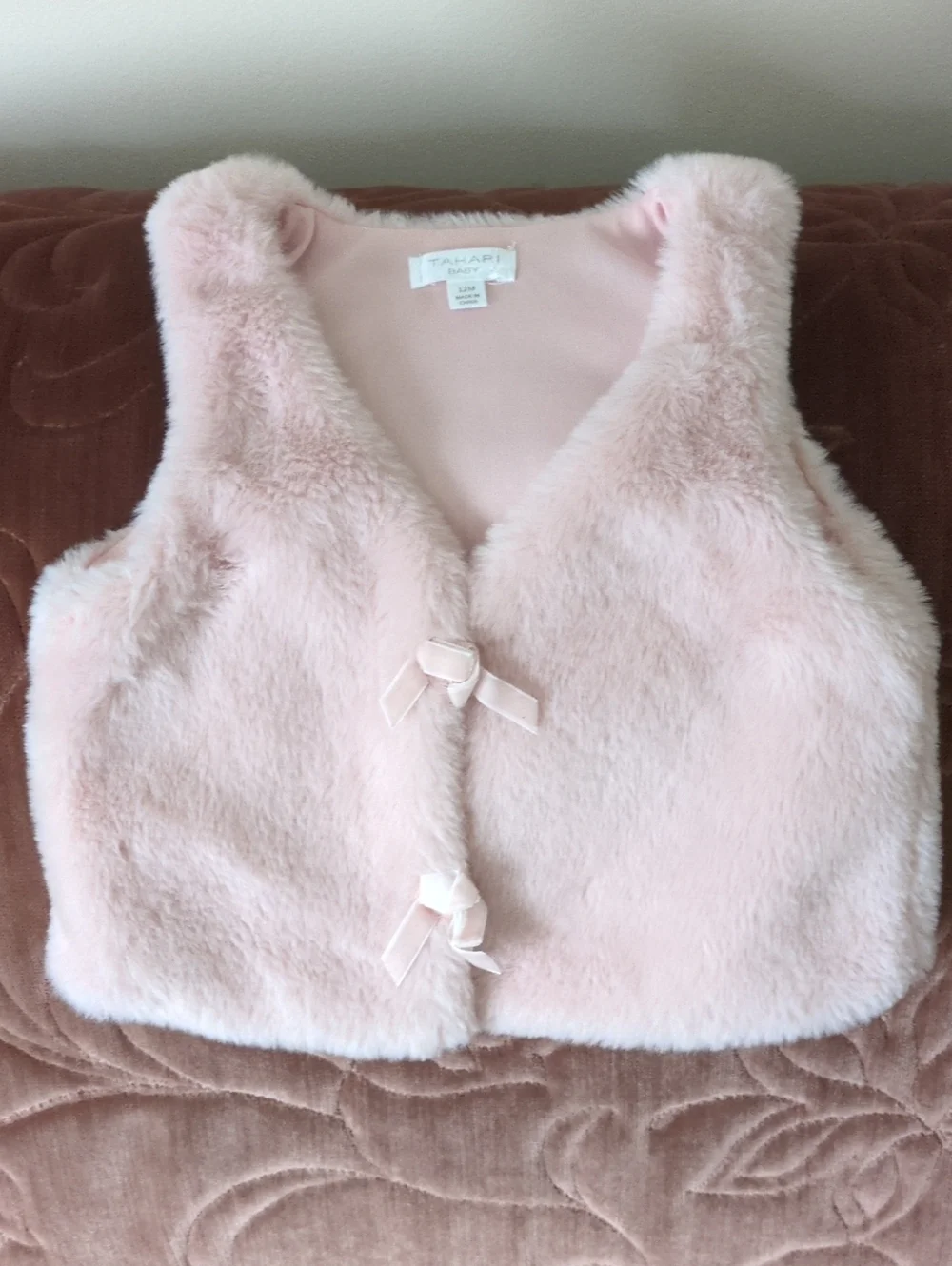 Tahari Light Pink Faux Fur Vest for Kids